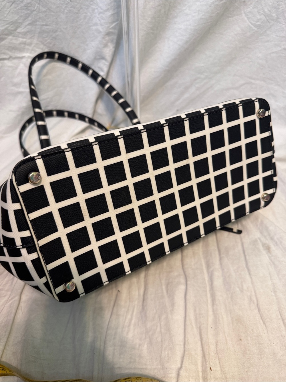 kate spade Black & White Grid Tote with Matching Wallet - Picture 4 of 7
